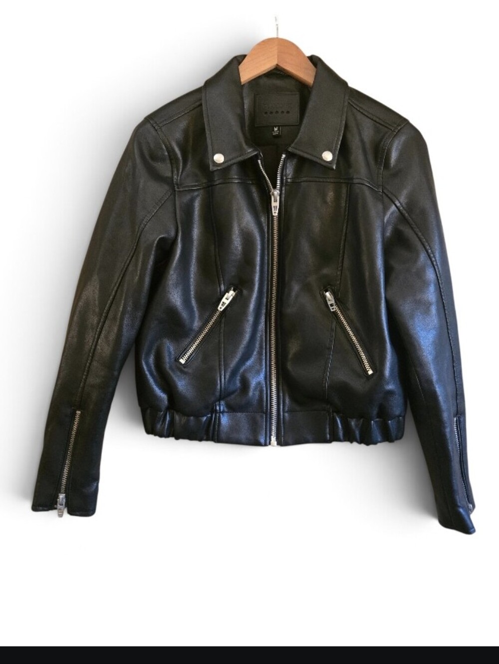 Blank NYC Faux Leather Bomber Jacket